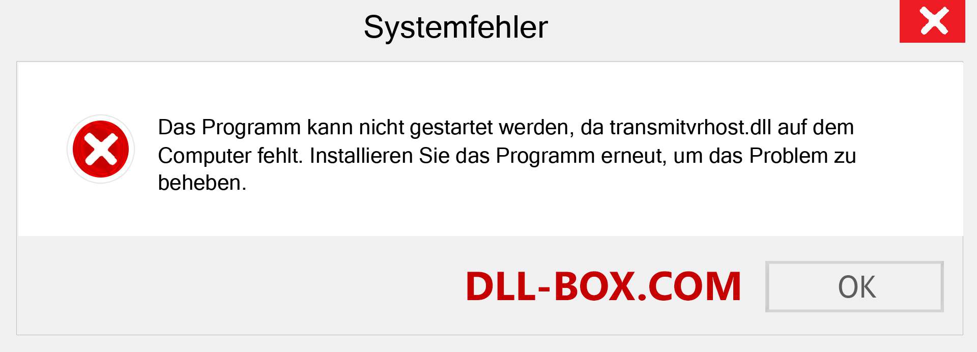 transmitvrhost.dll-Datei fehlt?. Download für Windows 7, 8, 10 - Fix transmitvrhost dll Missing Error unter Windows, Fotos, Bildern